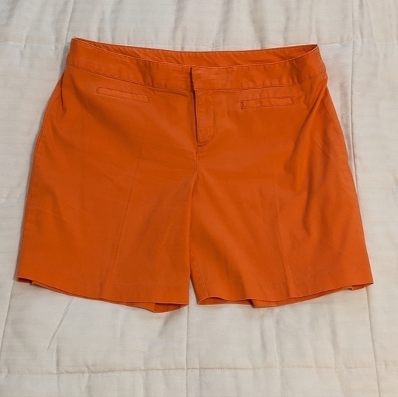 Bay Studio petite fun orange long shorts size 14 P - Picture 1 of 6